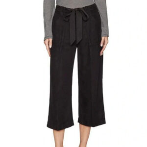 New‎ 7 For All Mankind Black Crop Wide Leg Waist Pant Size 24